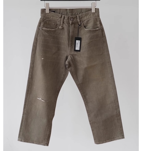 NWT R13 Distressed X-Boyfriend Ankle Jeans - Vintage Olive Drab Military - Picture 6 of 14